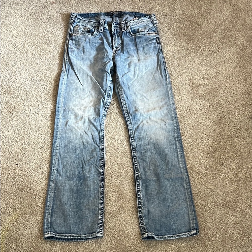 Men's Silver Brand Blue Jeans
